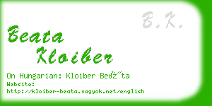 beata kloiber business card